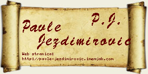 Pavle Jezdimirović vizit kartica